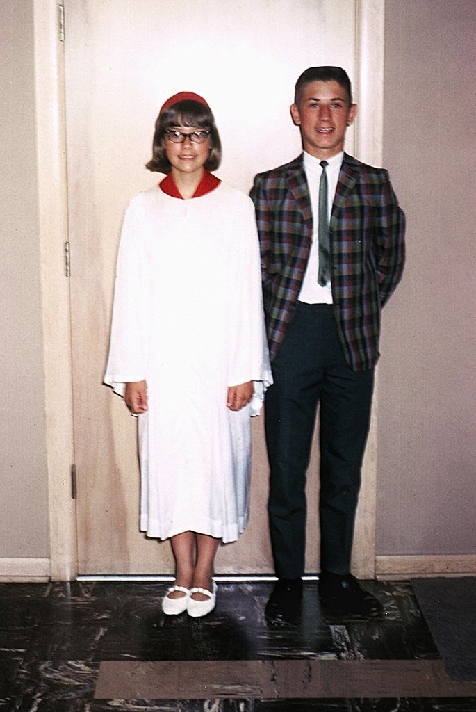 Detail of Grade school graduate with her brother, ca. 1966 by Anonymous