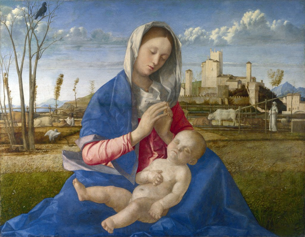 Detail of Madonna of the Meadow by Giovanni Bellini