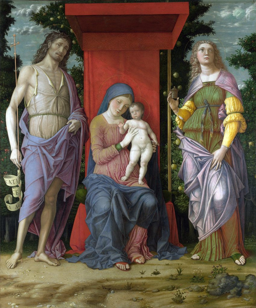 Detail of The Virgin and Child with Saints by Andrea Mantegna
