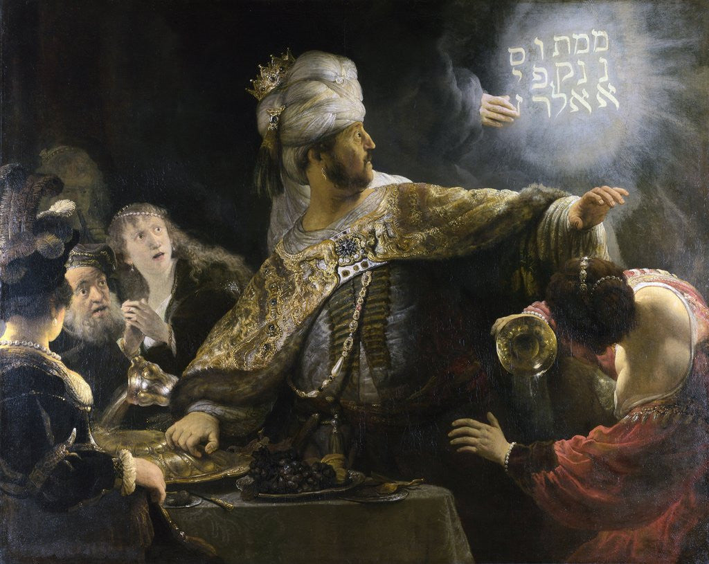 Detail of Belshazzar's Feast by Rembrandt van Rijn