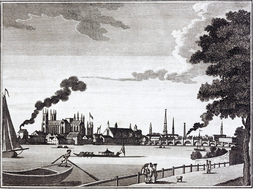 Detail of City of Westminster from the Surrey bank of the Thames by Anonymous