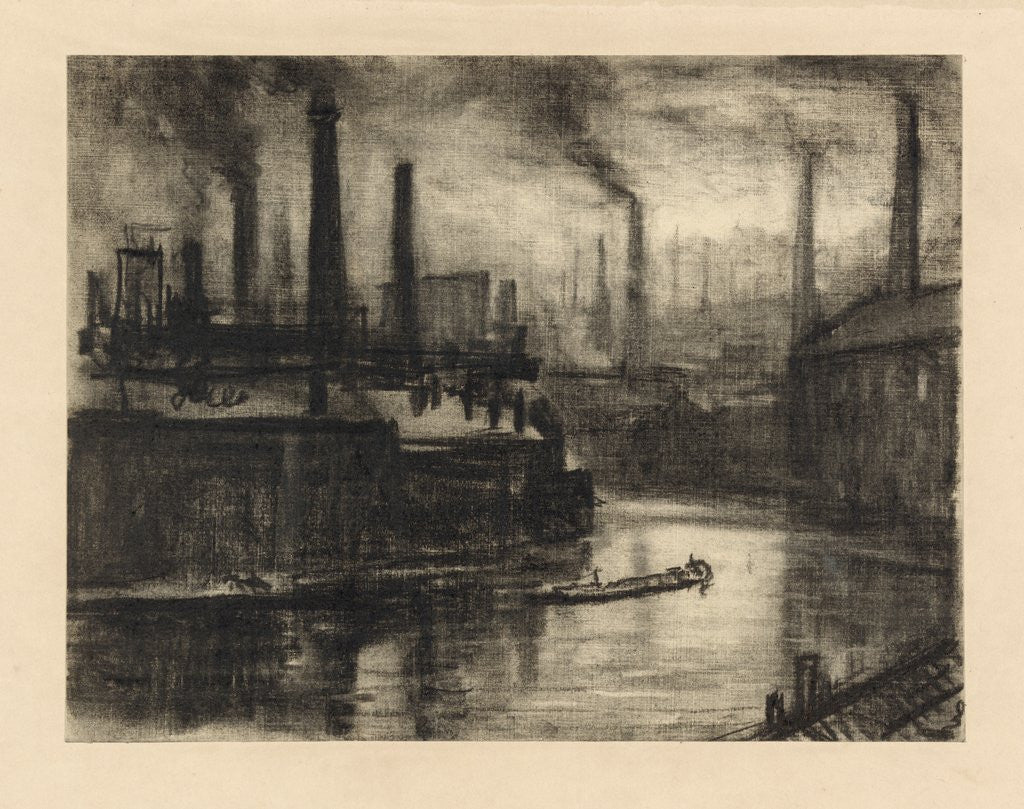 Detail of View of East London by Joseph Pennell