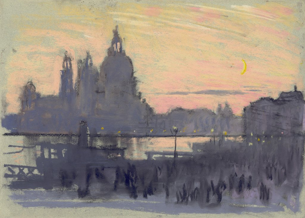 Detail of The Gold Moon (Venice: View of Santa Maria delle Salute from Il Redentore) by Joseph Pennell
