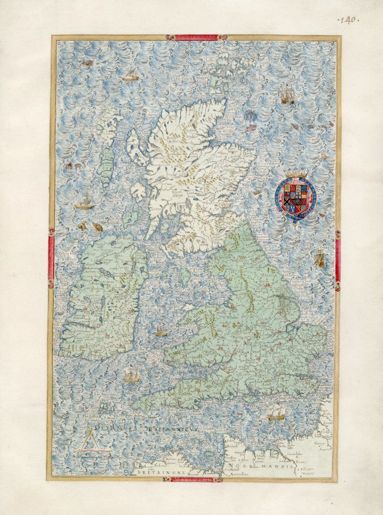 Detail of Map of the British Isles by William Bowyer