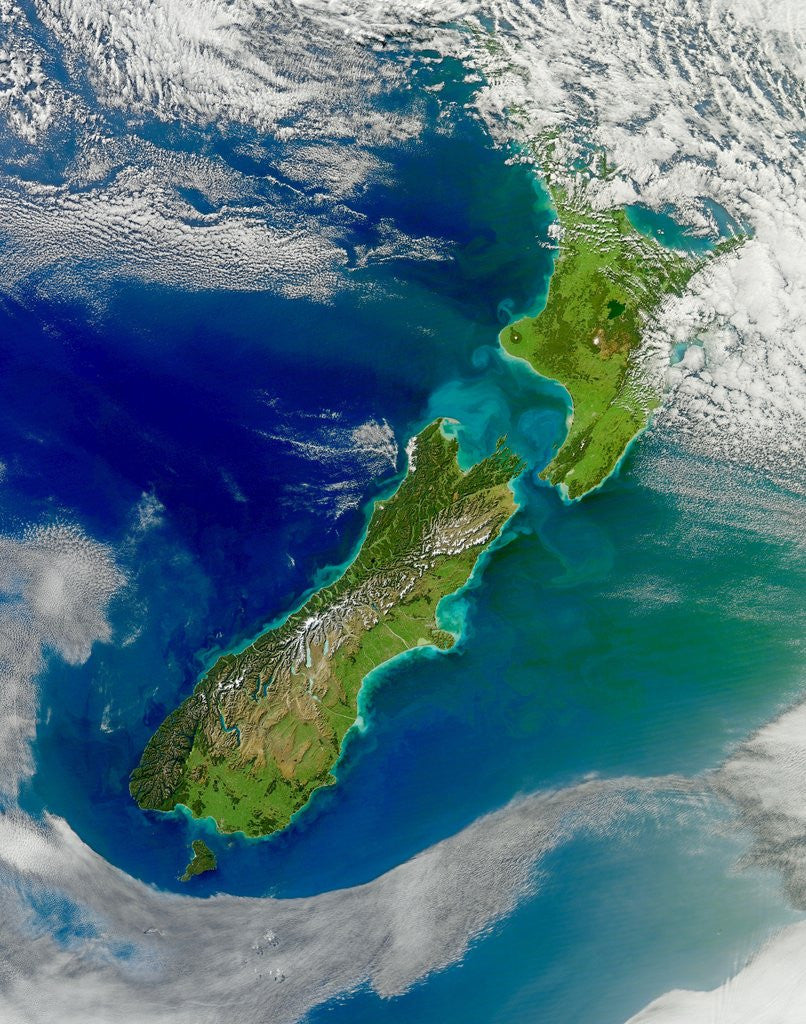 Detail of Turbid Waters Surround New Zealand by Anonymous