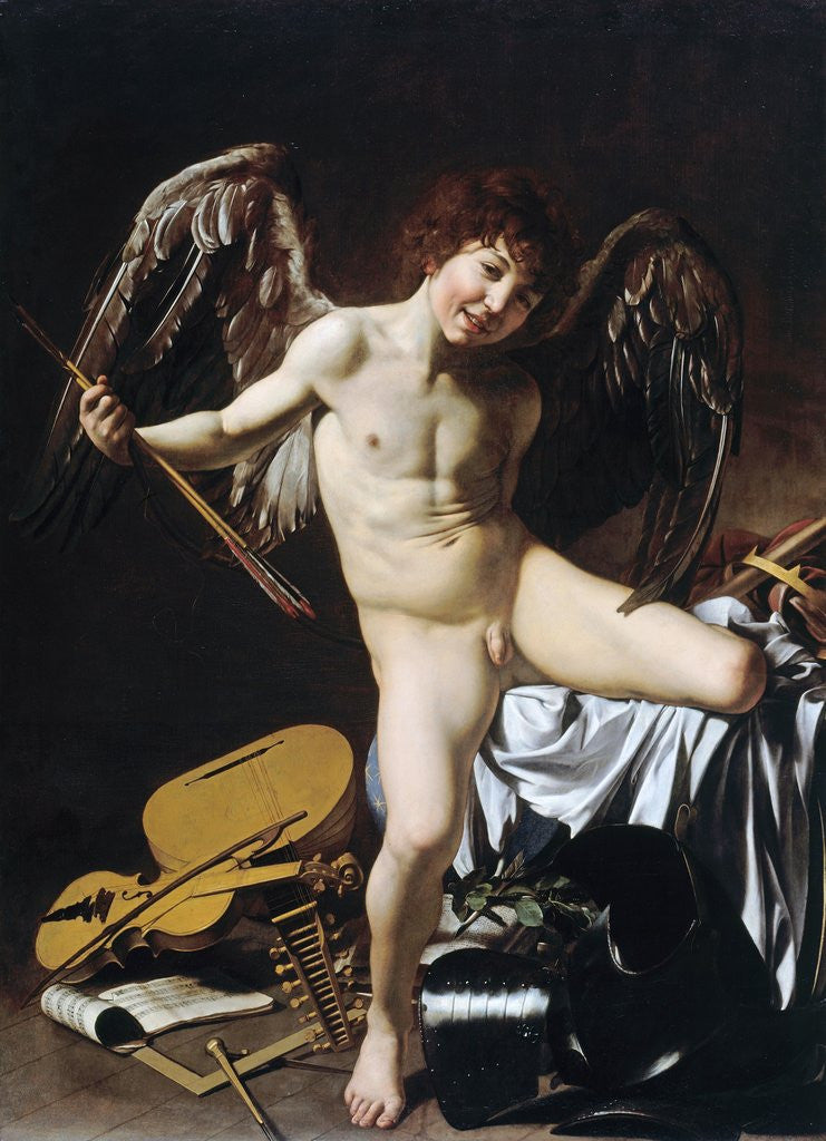 Detail of Cupid as Victor by Caravaggio