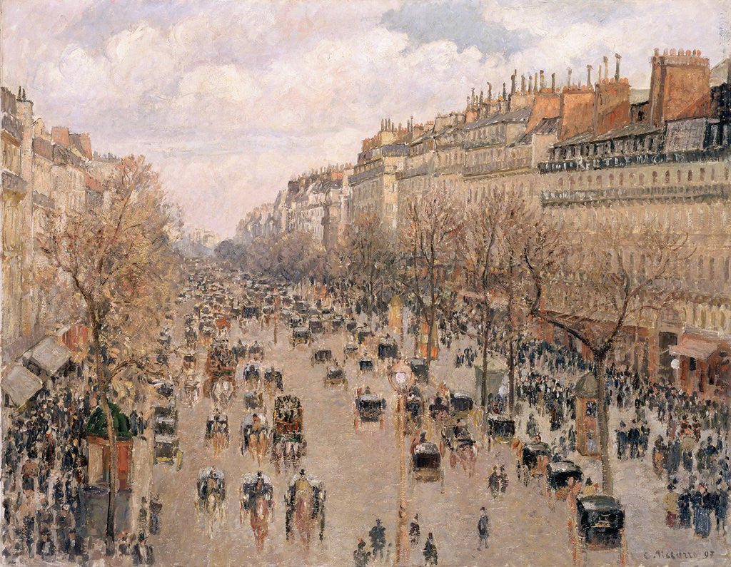 Detail of Boulevard Montmartre, Paris by Camille Pissarro
