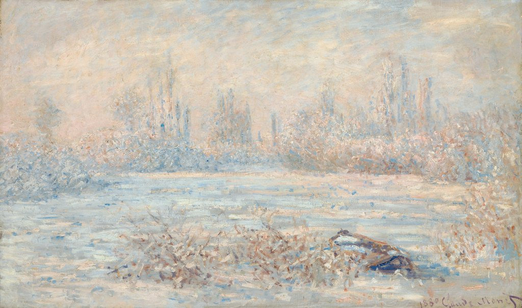 Detail of Le Givre (View of Vetheuil in Winter, Val-d'Oise, Ile-de-France) by Claude Monet