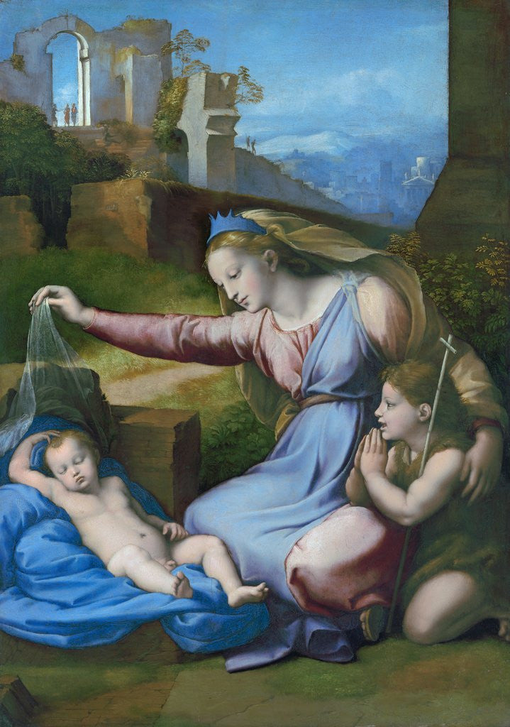 Detail of The Madonna of the Blue Diadem by Raphael