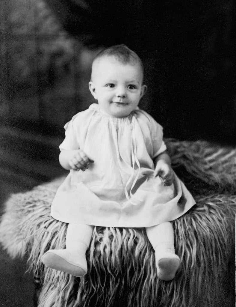 Detail of Baby girl portrait, ca. 1928. by Anonymous