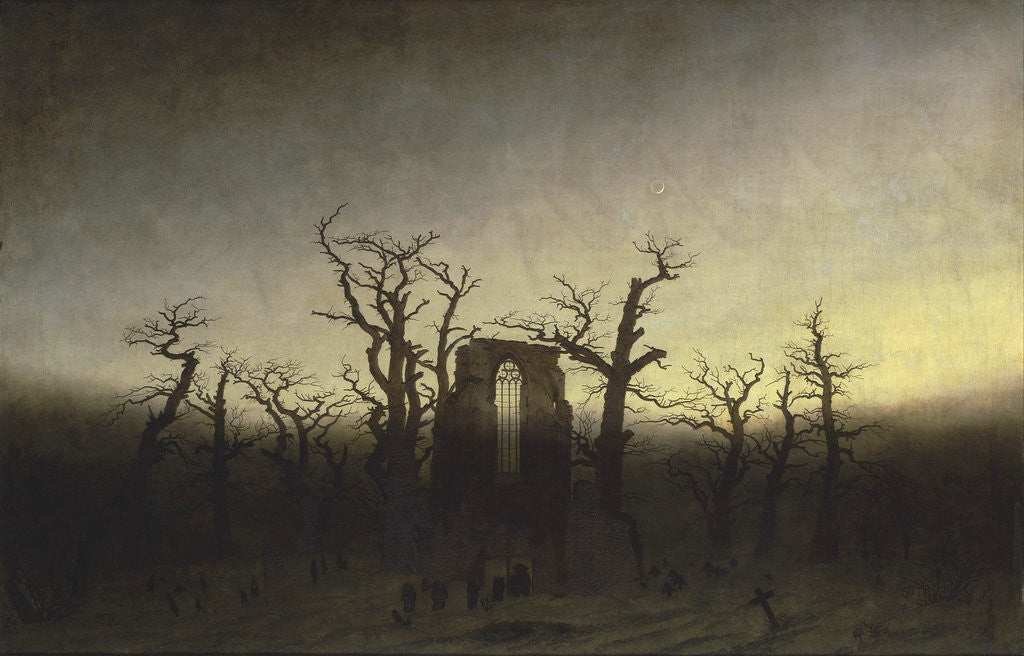 Detail of Abbey in the Oak Forest by Caspar David Friedrich
