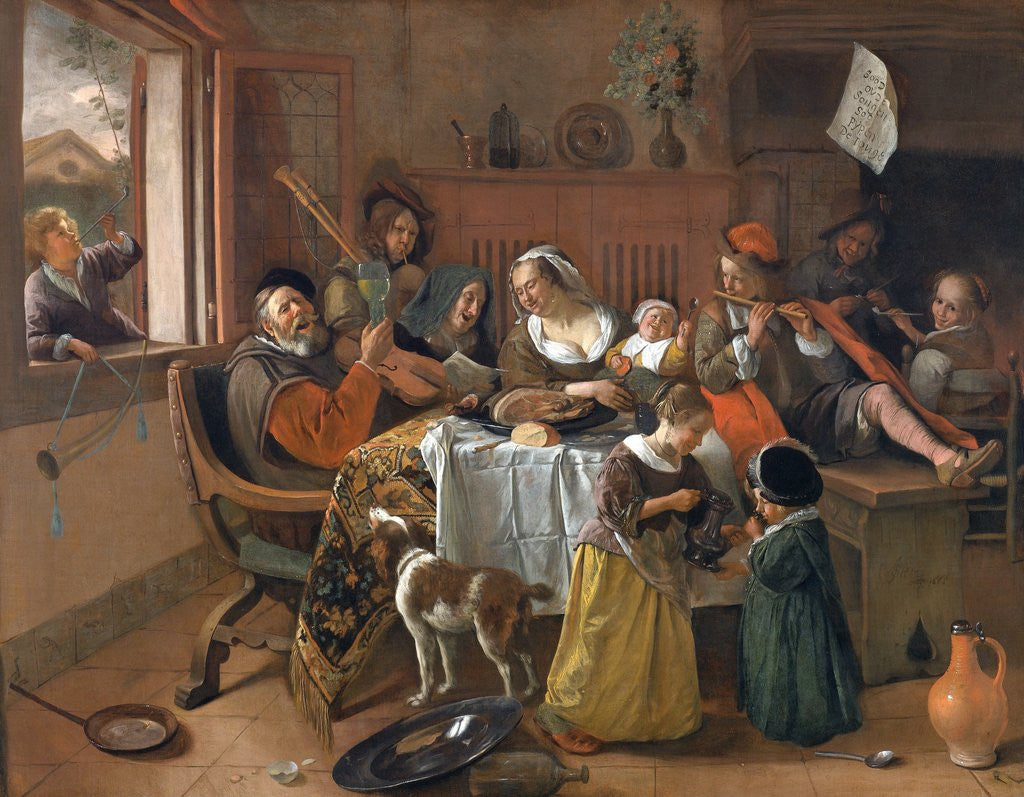 Detail of The Merry Family by Jan Steen