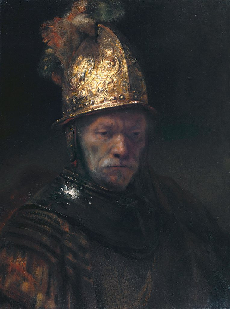 Detail of The Man with the Golden Helmet by circle of Rembrandt van Rijn by Anonymous