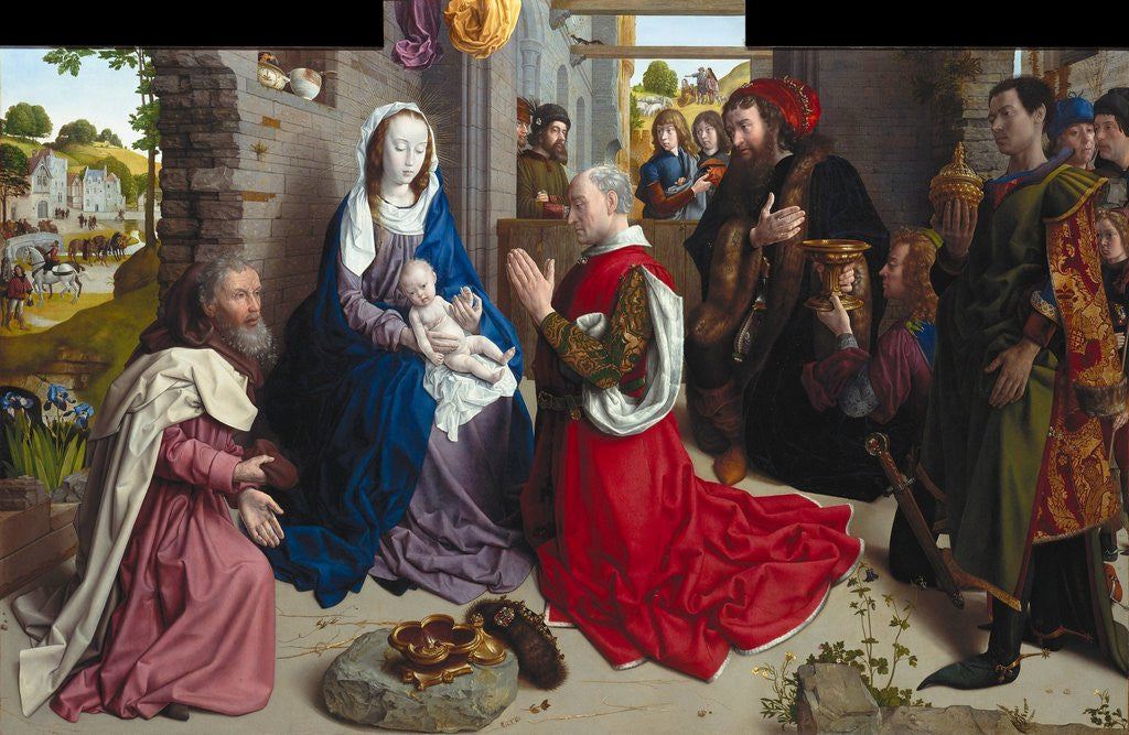 Detail of The Adoration of the Kings (The Monforte Altarpiece) by Hugo van der Goes
