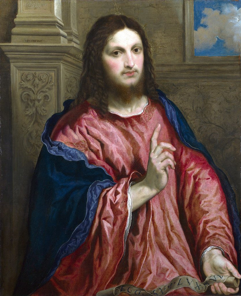 Detail of Christ as 'The Light of the World' by Paris Bordone