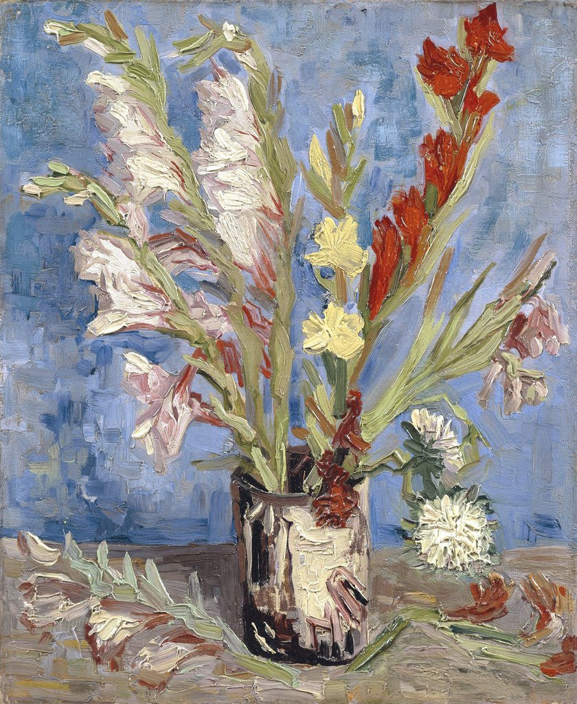 Detail of Vase with Gladioli and China Asters by Vincent Van Gogh