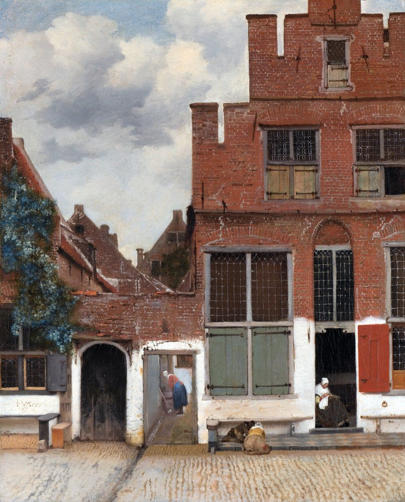 Detail of The Little Street (View of Houses in Delft) by Johannes Vermeer
