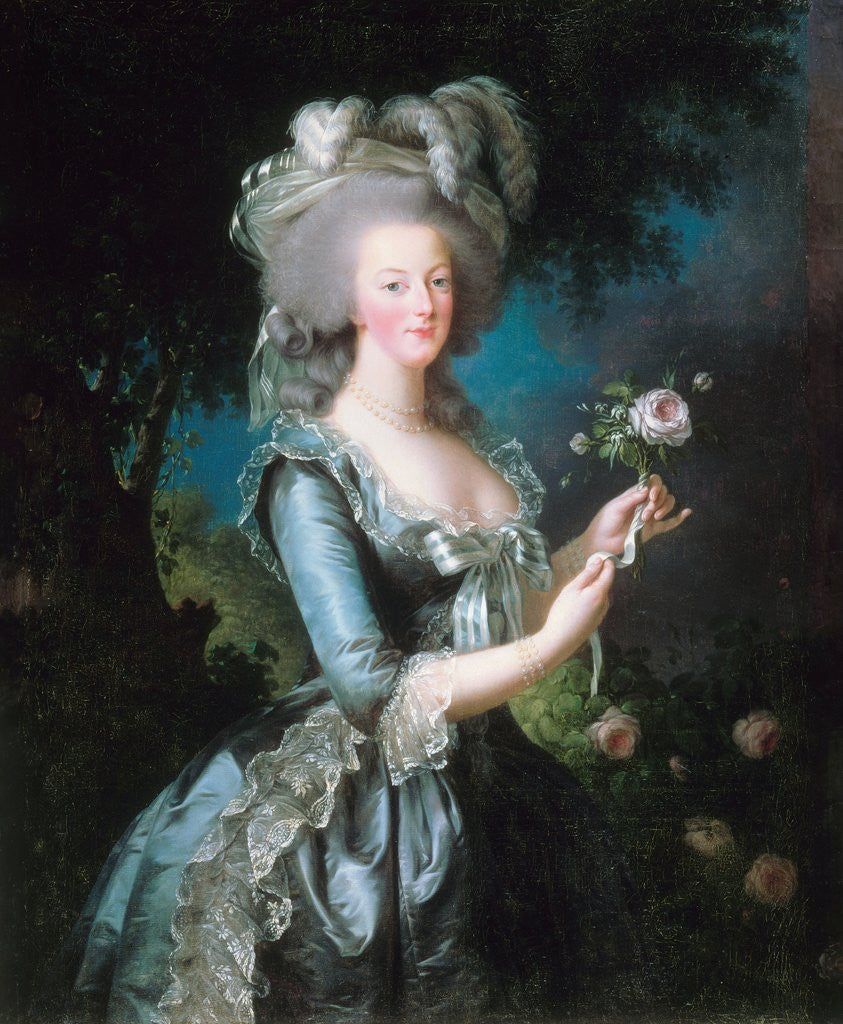 Detail of Marie-Antoinette with a Rose by Elisabeth Vigee-Lebrun