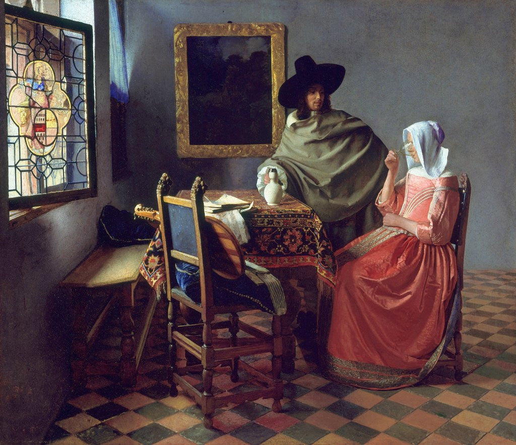 Detail of The Glass of Wine by Johannes Vermeer