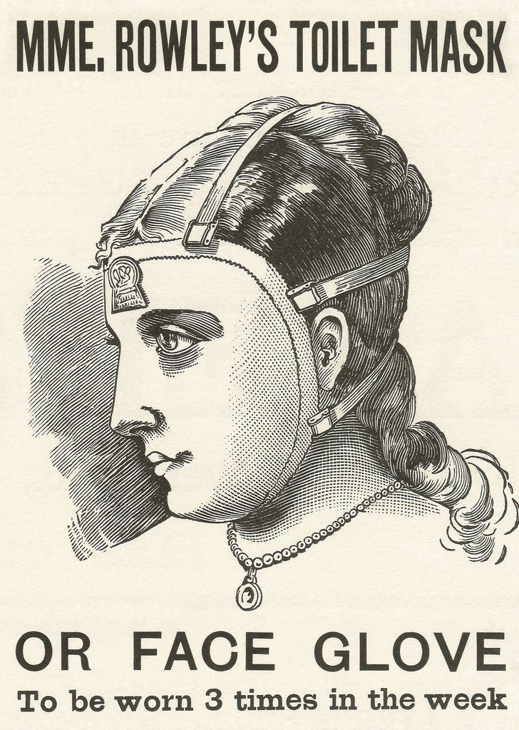 Detail of Victorian advertisement for women's face mask by Anonymous