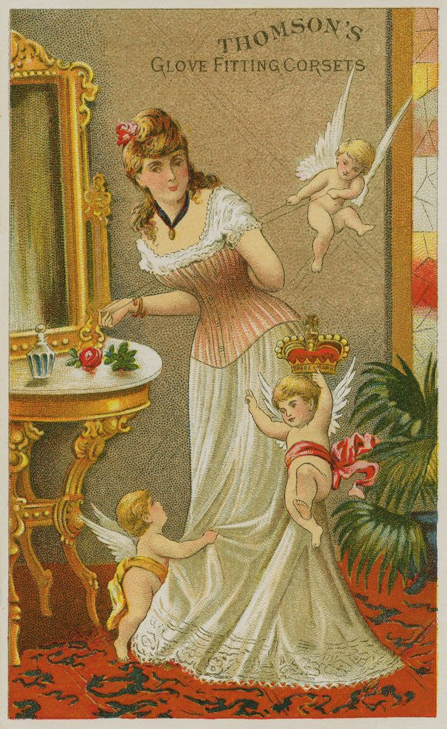 Detail of Thomson's Glove Fitting Corsets advertisement by Anonymous