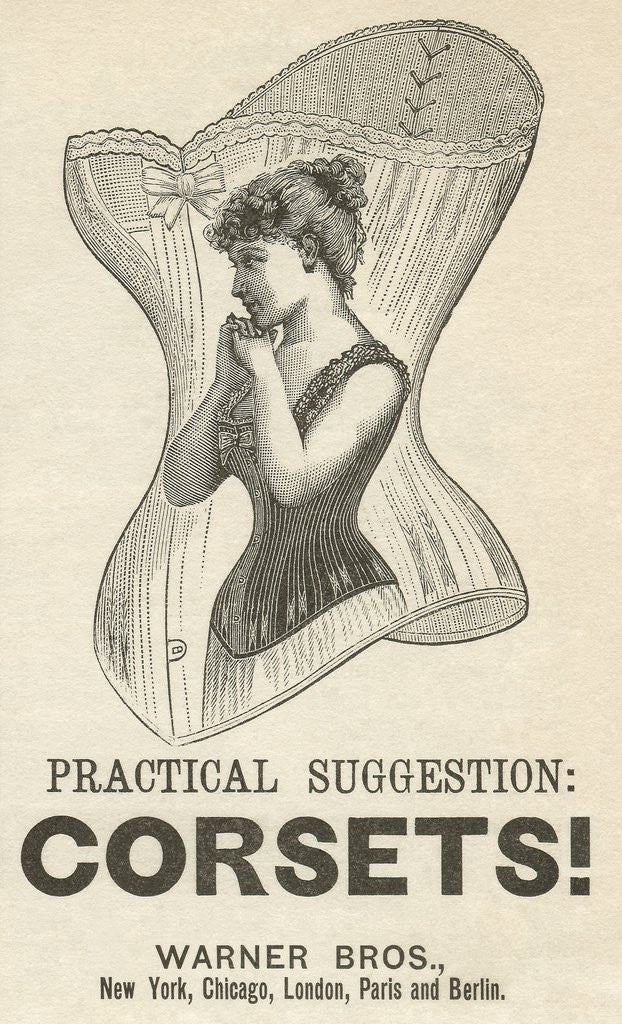 Detail of Victorian advertisement for corsets by Anonymous