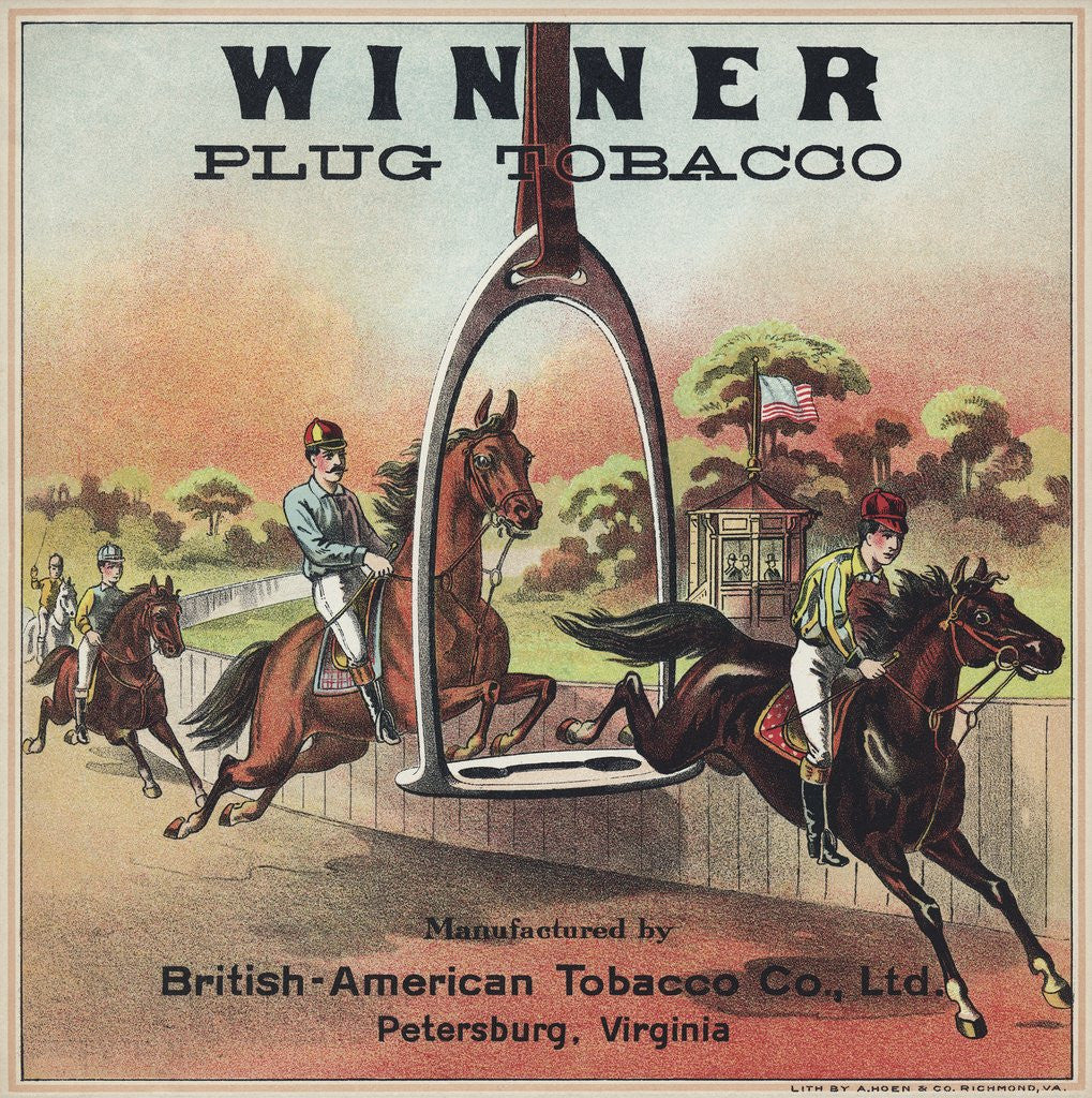 Detail of Winner Plug Tobacco advertisement by Anonymous
