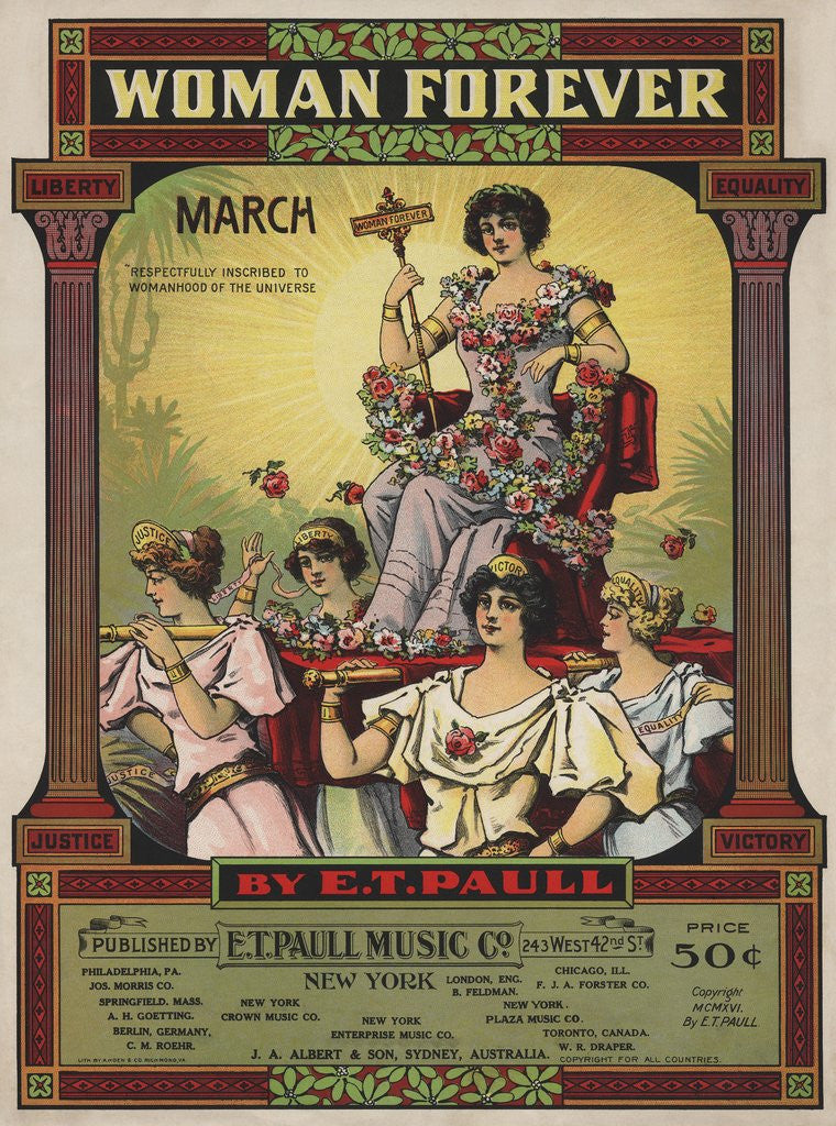 Detail of Woman Forever sheet music cover by Anonymous