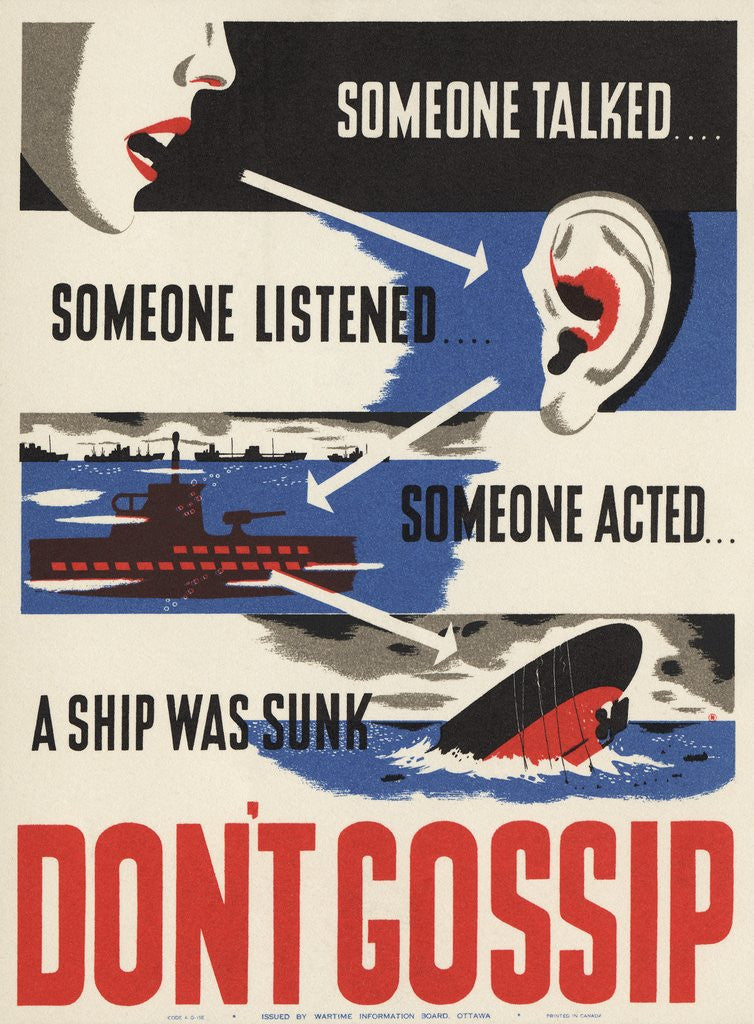 Detail of Don't Gossip poster by Corbis
