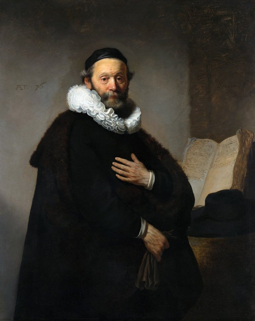 Detail of Portrait of Johannes Wtenbogaert, Remonstrant Minister by Rembrandt van Rijn