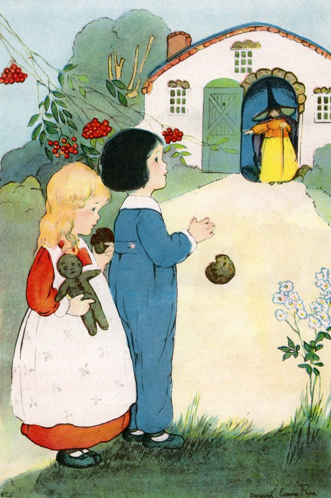 Detail of Hansel and Gretel see the witch by Anonymous