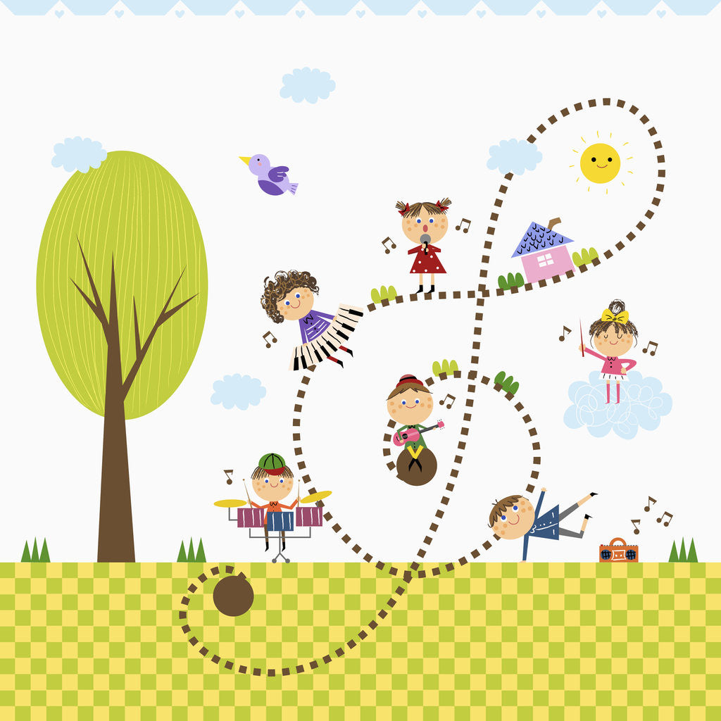 Detail of Happy children enjoying their time by Anonymous