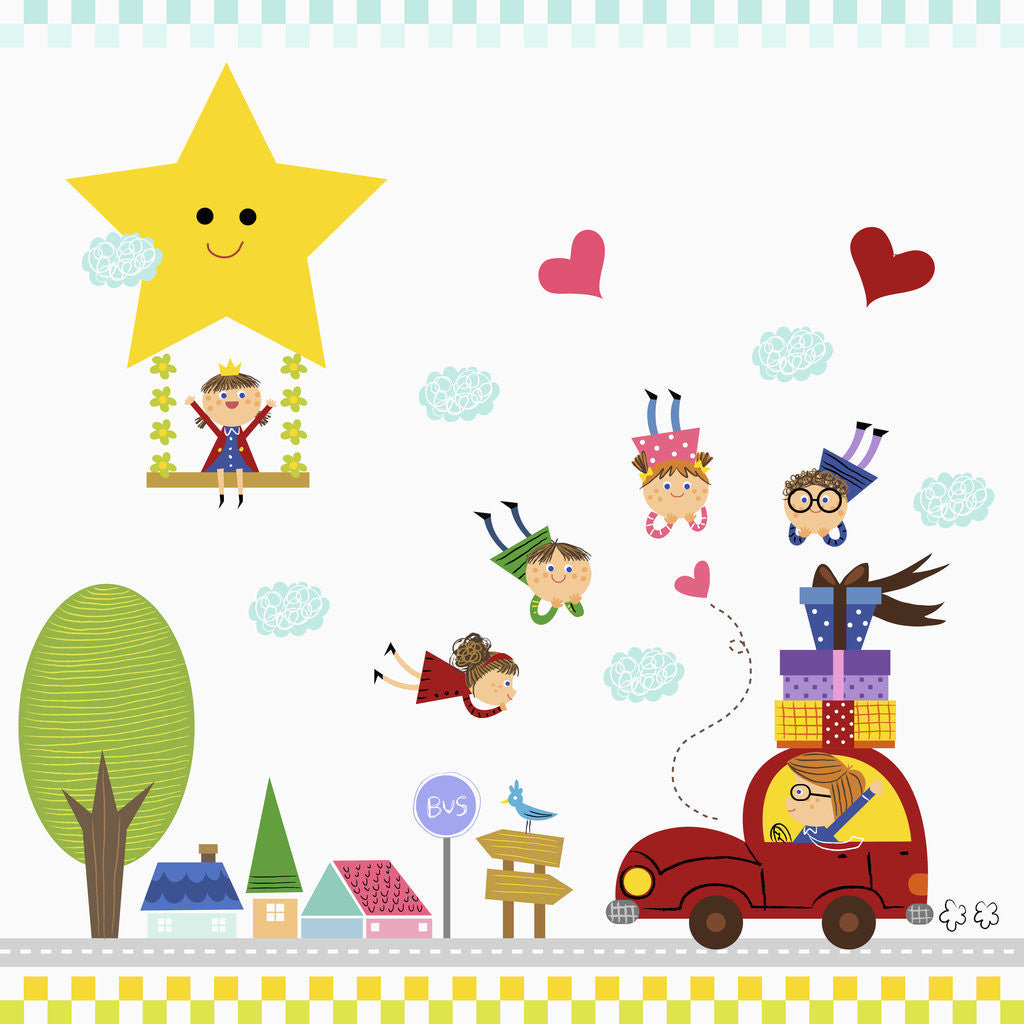 Detail of Happy children enjoying their time by Anonymous