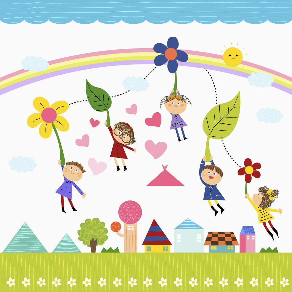 Detail of Happy children enjoying their time by Anonymous