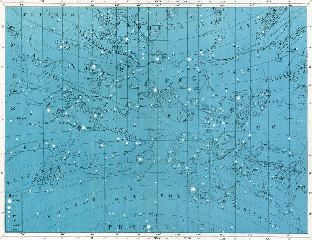 Detail of Vintage illustration of a star map by Anonymous