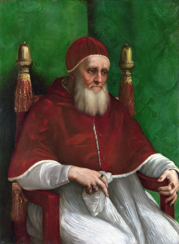 Detail of Pope Julius II by Raphael