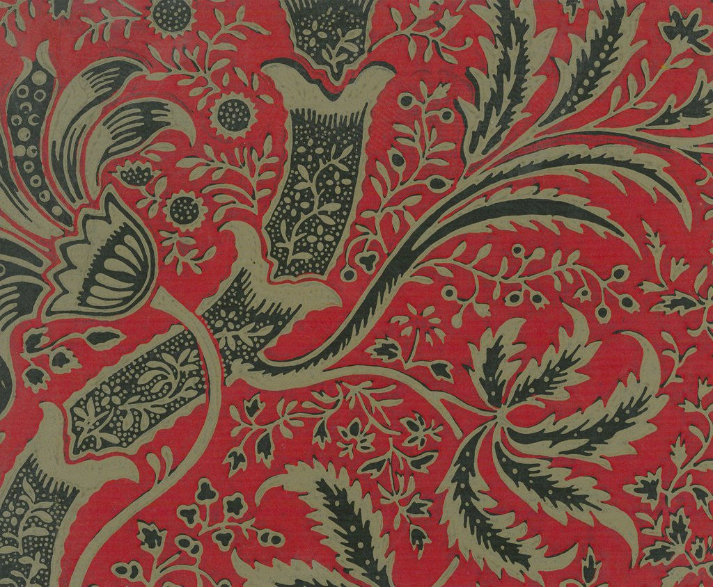 Detail of William Morris wallpaper sample with bamboo pattern by Anonymous