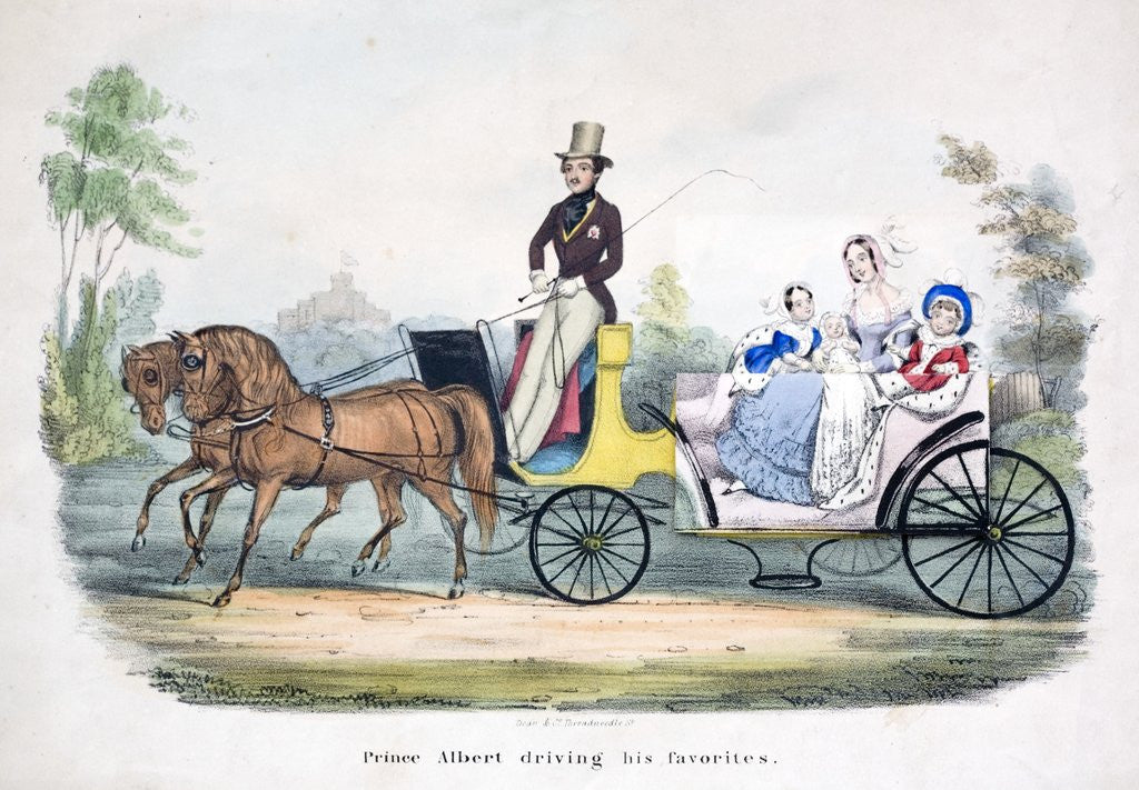 Detail of Prince Albert acting as chauffeur to the British royal family by Anonymous
