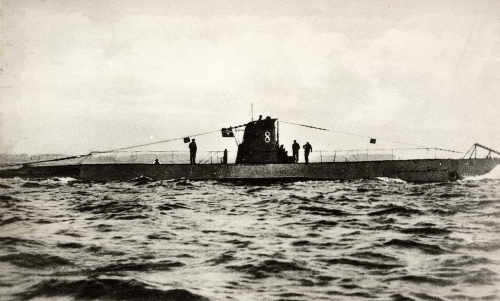 Detail of German submarine U-8 was a Type IIB U-boat of the German Kriegsmarine, based out of Kiel during World War II by Anonymous