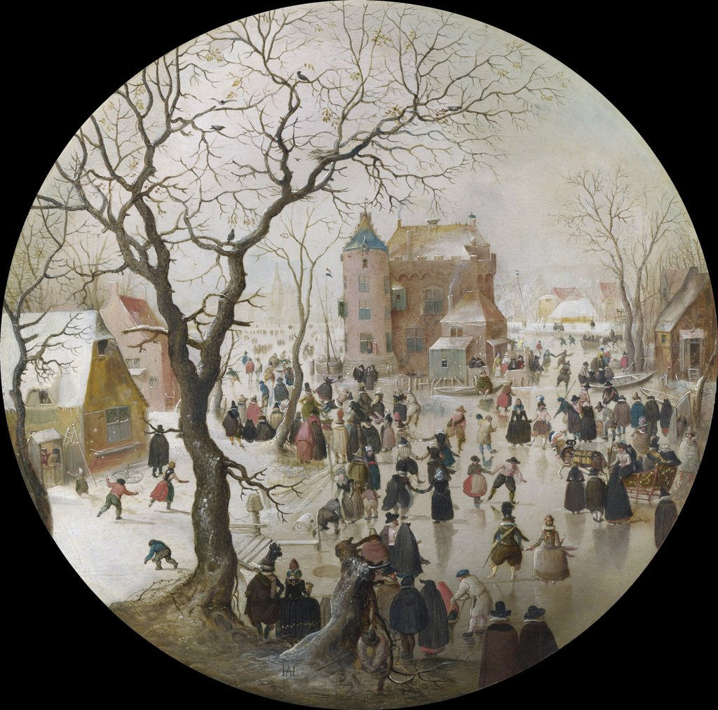 Detail of A Winter Scene with Skaters Near a Castle by Hendrick Avercamp