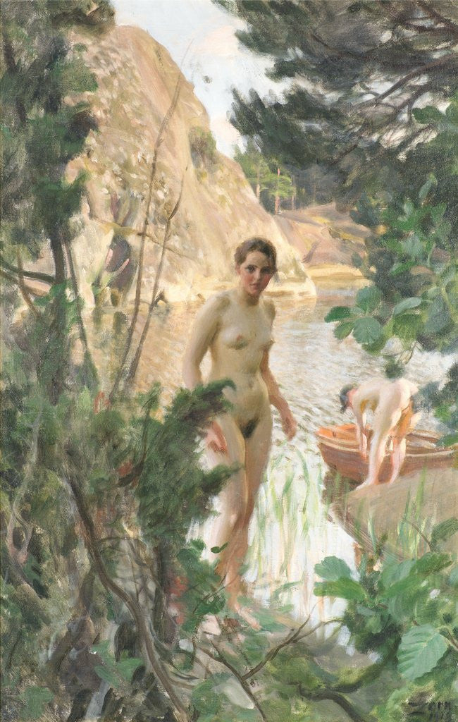 Detail of Nudes Swimming in a Lake by Anders Zorn