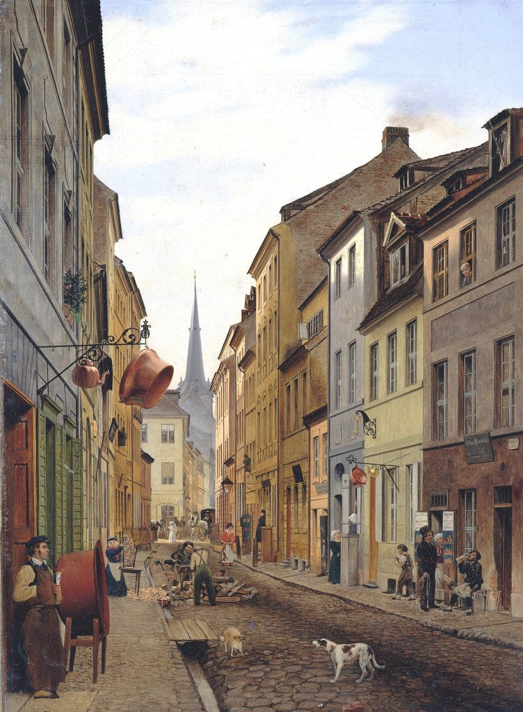Detail of Everyday Street Scene by Eduard Gaertner