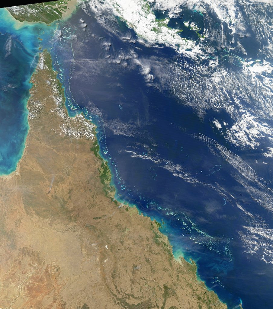 Detail of Satellite View of the Great Barrier Reef by Anonymous