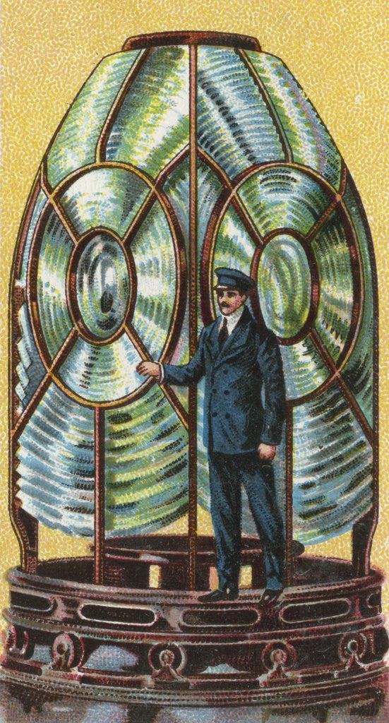 Detail of Illustration of the glass lamp or lantern of lighthouse by Anonymous