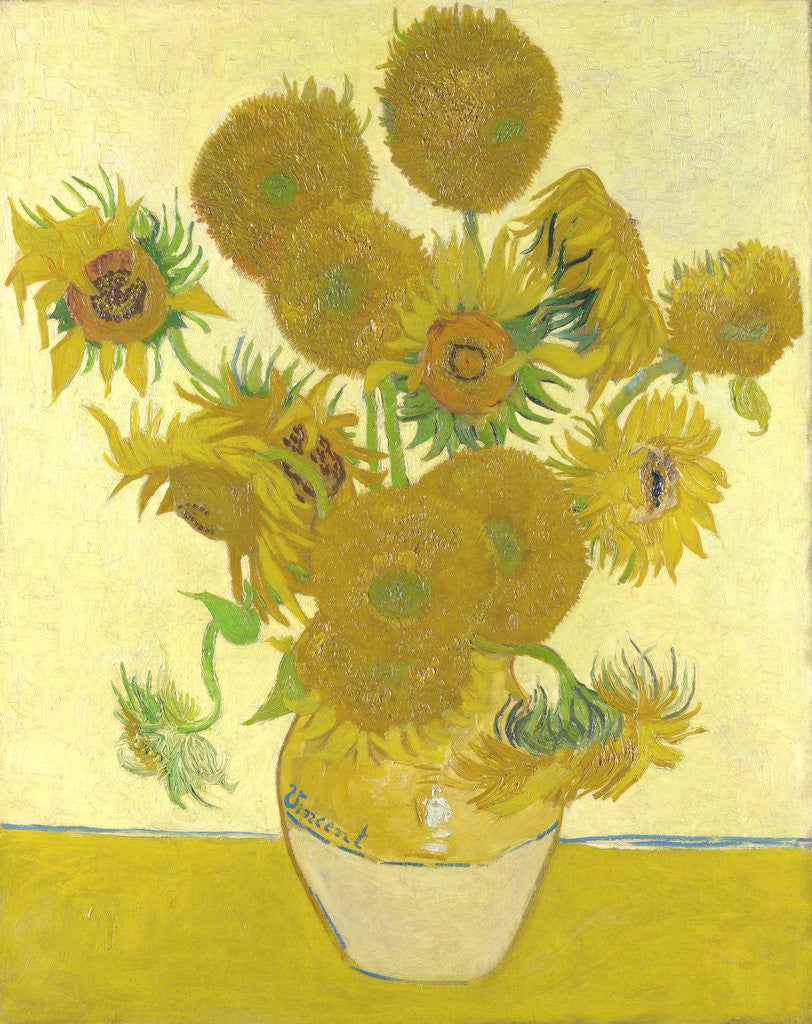 Detail of Vase with Fifteen Sunflowers by Vincent Van Gogh