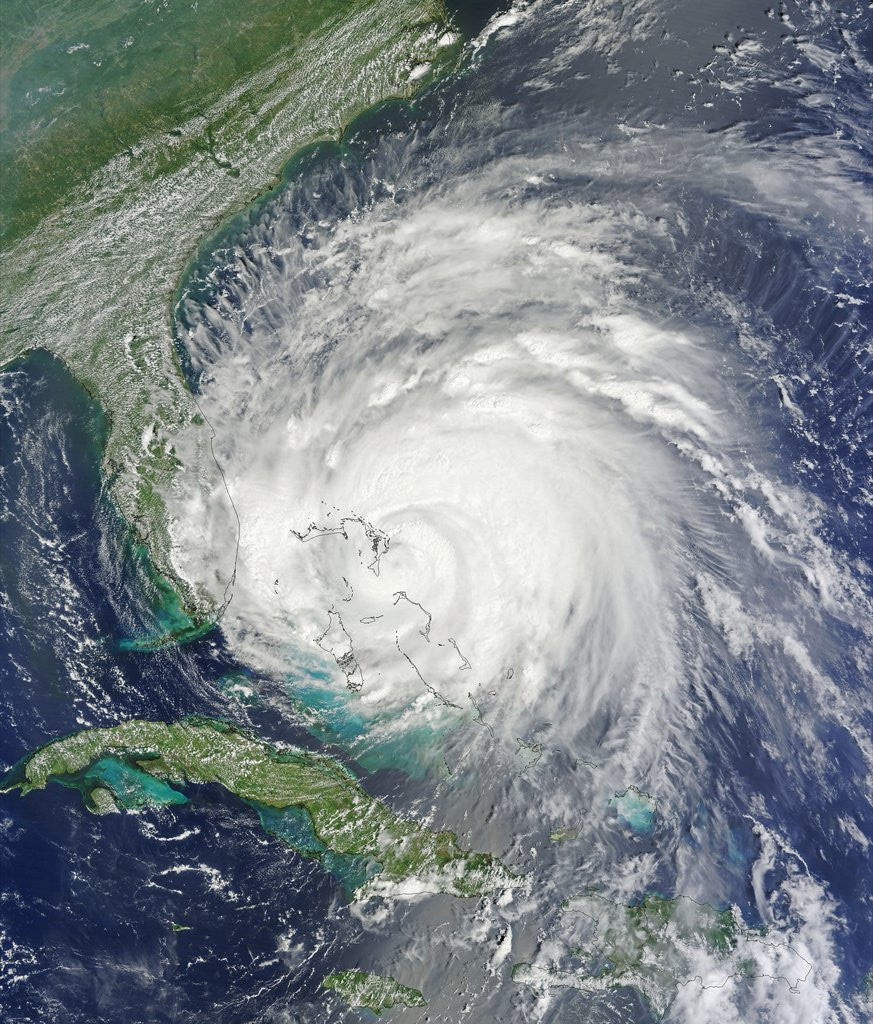 Detail of Hurricane Irene over the Bahamas on August 25, 2011 by Anonymous