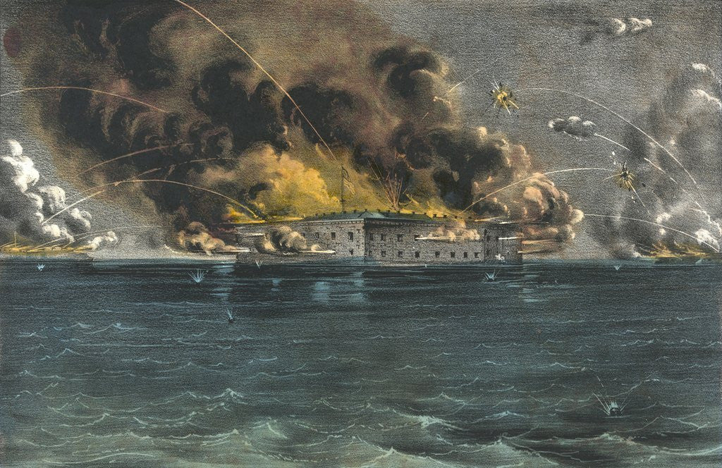 Detail of Bombardment of Fort Sumter, Charleston Harbor by Anonymous