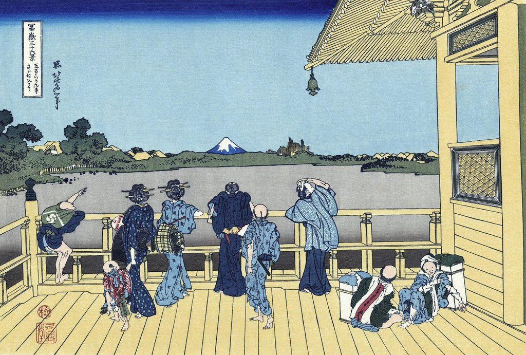 Detail of Sazai Hall of the Five Hundred Rakan Temple by Katsushika Hokusai