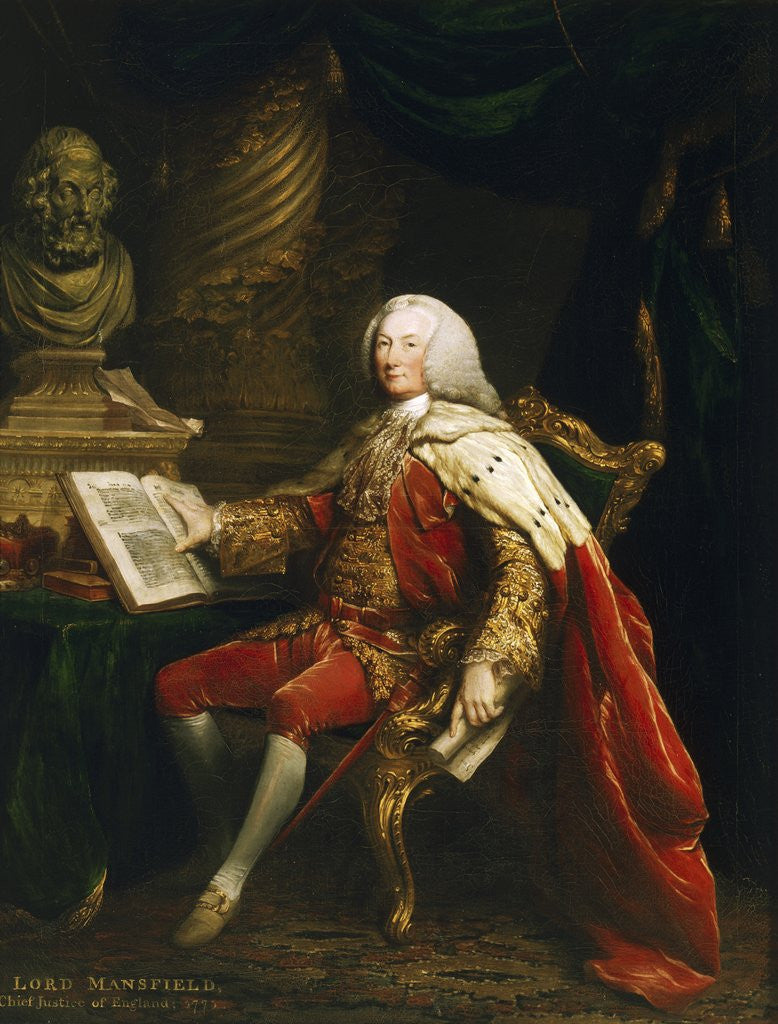 Detail of Portrait of William Murray, 1st Earl of Mansfield by David Martin