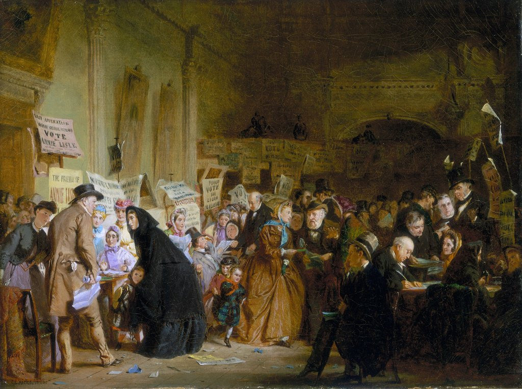 Detail of An Infant Orphan Election at the London Tavern, 'Polling' by George Elgar Hicks